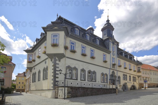 Renaissance town hall, market square, Ilmenau, Thuringian Forest, Thuringia, Germany