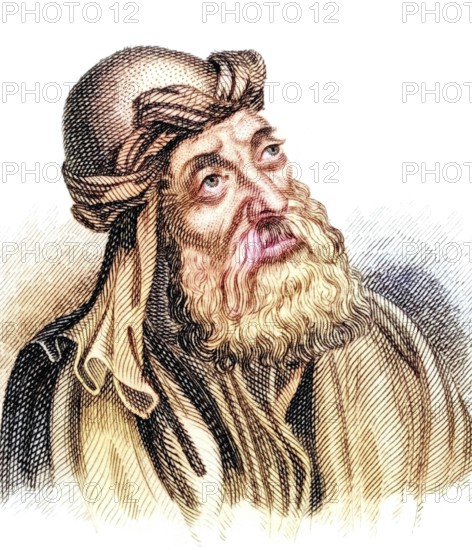 Saint Cyril of Jerusalem (born around 313, died 386), Outstanding Theologian of the Early Church, from the book Crabbe's Historical Dictionary, 1825, Historical, coloured, digitally restored reproduction from a 19th century original, Record date not stated