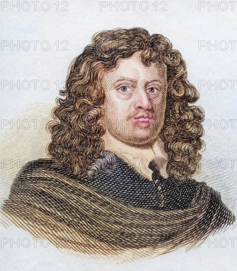 James Harrington (born 3 January 1611 in Upton, Northamptonshire, died 11 September 1677 in Westminster) was an English philosopher, Historical, coloured, digitally restored reproduction from a 19th century original, Record date not stated