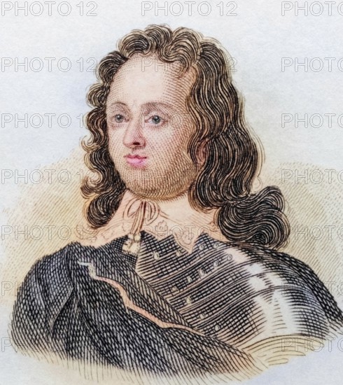 Edmund Ludlow, who spelled himself Ludlowe, (born around 1617 in Maiden Bradley, Wiltshire, died 1692 in Vevey, Switzerland) was an English parliamentarian and general, Historical, coloured, digitally restored reproduction from a 19th century original, Record date not stated