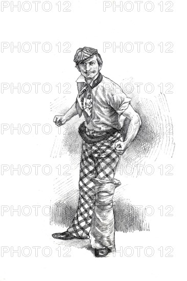 Types of small crooks, dodgy person, Pülcher, from Vienna around 1880, thug type, Historical, digitally restored reproduction from a 19th century original, Record date not stated