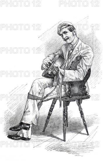 Types of small crooks, dodgy person, Pülcher, from Vienna around 1880, Musician, Historical, digitally restored reproduction from a 19th century original, Record date not stated