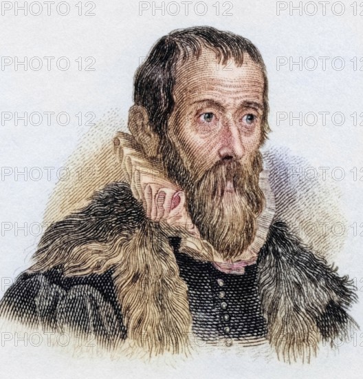 Justus Lipsius, actually Joest Lips, (born 18 October 1547 in Overijse, died 23 March 1606 in Leuven) was a Flemish philosopher and philologist as well as military scientist, from the book Crabbes Historical Dictionary, 1825, Historical, coloured, digitally restored reproduction from a 19th century original, Record date not stated
