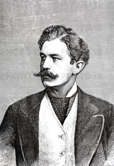 Nikolaus Heinrich Ferdinand Herbert von Bismarck-Schönhausen, from 1865 Count von Bismarck-Schönhausen, from 1898 Prince von Bismarck (born 28 December 1849 in Berli, died 18 September 1904 in Friedrichsruh near Aumühle) was a German politician, Historical, digitally restored reproduction from a 19th century original, Record date not stated