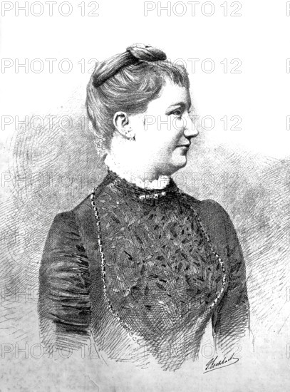 Auguste Viktoria Friederike Luise Feodora Jenny von Schleswig-Holstein-Sonderburg-Augustenburg (born 22 October 1858 in Dolzig, district of Sorau, died 11 April 1921 in Doorn, Netherlands) was the wife of Kaiser Wilhelm II and as such German Empress and Queen of Prussia from 1888 to 1918, Historical, digitally restored reproduction from a 19th century original, Record date not stated