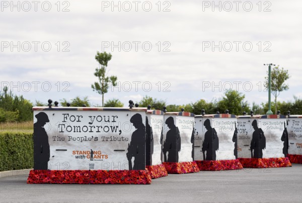 Installation, Standing with Giants, honours the victims of the fallen British soldiers by personification, British Normandy Memorial, war memorial, Ver-sur-Mer, D-Day, Operation Overlord, Gold Beach, Normandy, Calvados, France