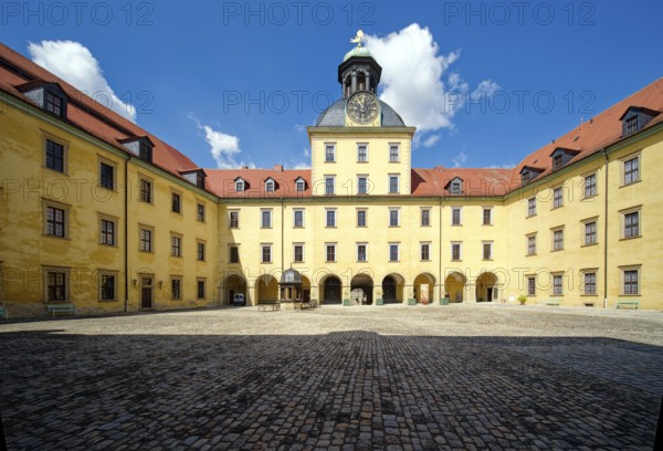Inner courtyard, Museum Zeitzer Schloss Moritzburg, early baroque style, Zeitz, Saxony-Anhalt, Germany