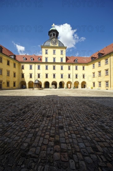Inner courtyard, Museum Zeitzer Schloss Moritzburg, early baroque style, Zeitz, Saxony-Anhalt, Germany