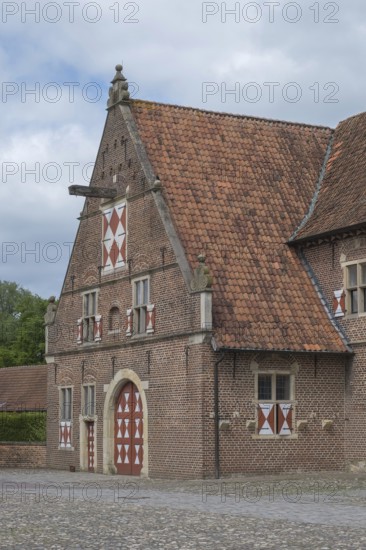 Raesfeld moated castle, part of the outer bailey, Academy of Crafts, Raesfeld, Münsterland, North Rhine-Westphalia, Germany