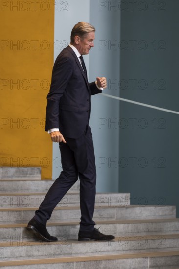 Mathias Döpfner (CEO of Axel Springer SE) after the Made for Germany investment summit at the Federal Chancellery. The investment summit aims to strengthen Germany as a business location, with representatives from a total of 61 German companies meeting with Chancellor Merz. Berlin, 21 July 2025