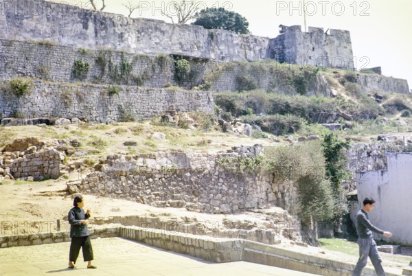 Walls of Portuguese fortress, Monte Fort, Fortaleza do Monte, Macau, Asia 1964