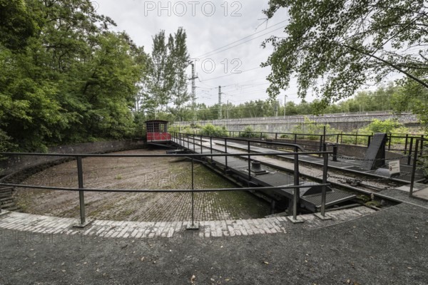 Old railway turntable in the Schöneberger Südgelände nature park, Berlin, Germany