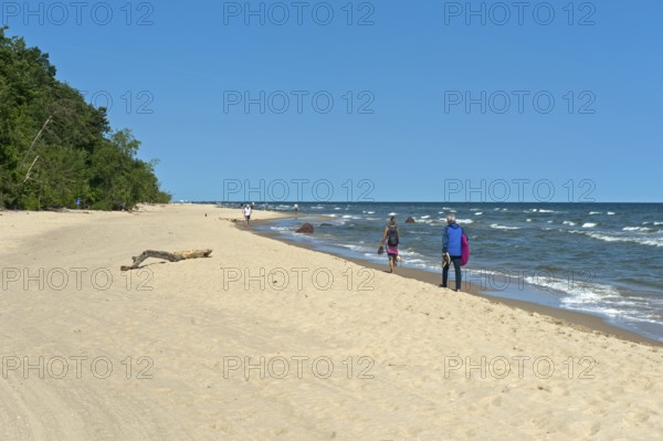 Sandy beach beach on the Baltic Sea coast, Baltic resort Bansin, Usedom Island, Mecklenburg-Western Pomerania, Germany