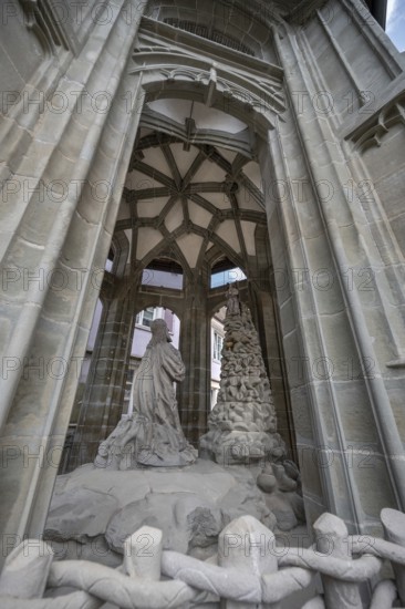 Jesus on the Mount of Olives around 1500, last restoration 2015 at St Nicholas Minster, Überlingen, Baden-Württemberg, Germany