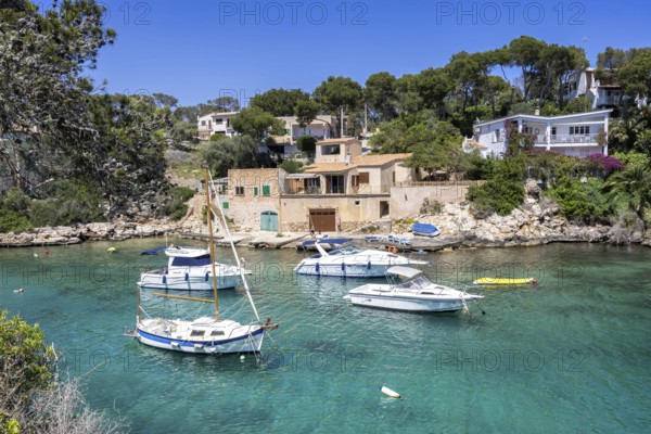 Bay of Cala Figuera on Majorca with boats holiday by the sea trip in Cala Figuera, Spain