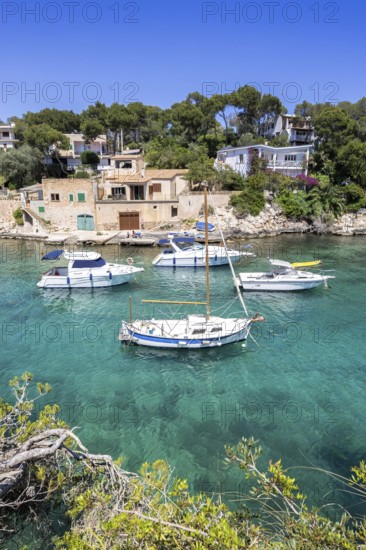 Bay of Cala Figuera on Majorca with boats holiday by the sea trip in Cala Figuera, Spain