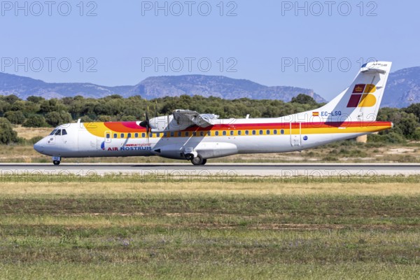An ATR 72-600 aircraft of Iberia Regional Air Nostrum with the registration EC-LSQ at Palma de Majorca Airport, Spain