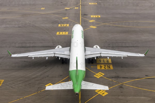 An EVA Air Airbus A321 aircraft with registration number B-16212 at Chek Lap Kok Airport (HKG) in Hong Kong, China