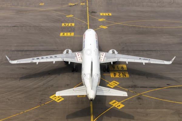 A China Eastern Airlines Airbus A320neo aircraft with the registration number B-30C3 at Chek Lap Kok Airport (HKG) in Hong Kong, China
