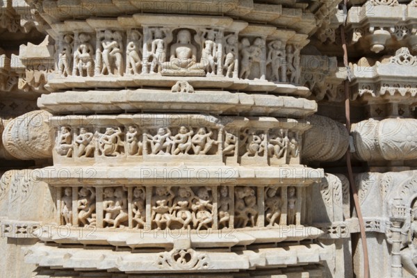 Carvings in the Parshwanath Jain Temple, Ranakpur, Rajasthan, India