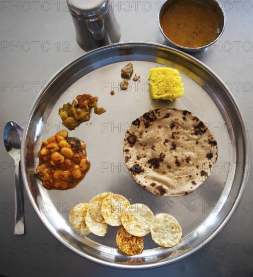 Pilgrims' meal at the Adinath temple in Ranakpur, Jain temple, Rajasthan, India