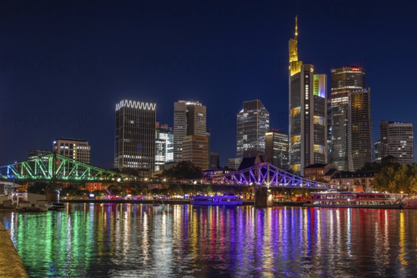 Frankfurt sets an example: The Eiserner Steg will shine in rainbow colours for Christopher Street Day (CSD) . Under the motto Never again silent - Frankfurt is loud, the Main metropolis will be celebrating this year's CSD for the first time from Thursday 17 to Sunday 20 July on the banks of the Main, Eiserner Steg, Frankfurt am Main, Hesse, Germany