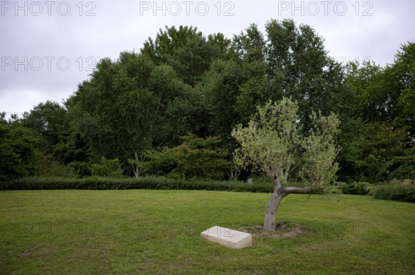 Separate memorial stone for the journalists in Gaza, Gaza Strip, Mémorial des Réporters, memorial to freedom of the press, memorial to journalists and photographers killed in the line of duty, Bayeux, Normandy, Calvados, France