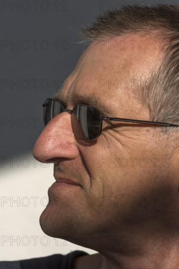 Young man with sunglasses, portrait, Bavaria, Germany