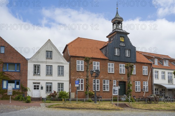Former skipper's house, historic building in the historic harbour, Tönning, North Frisia, Schleswig-Holstein, Germany