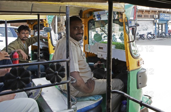 Rickshaw driver in the old town of Jodhpur, Rajasthan, India