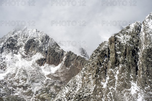 Summit of the Schober group with snow, Hohe Tauern National Park, Carinthia, Austria