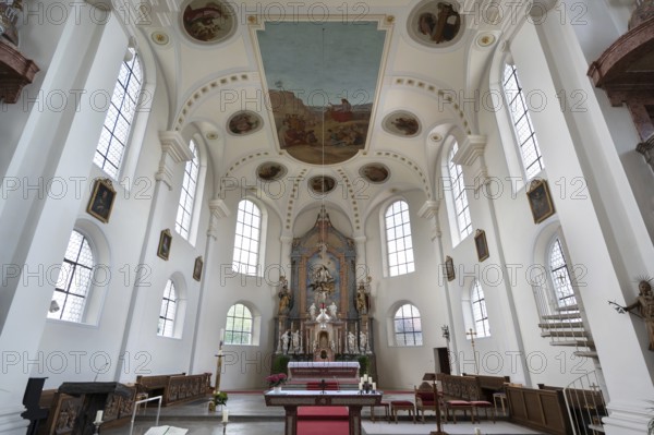 Chancel of the parish church of St John, built 1717-19, Biberacher Str. 6, Ummendorf, district of Biberach, Baden-Württemberg, Germany