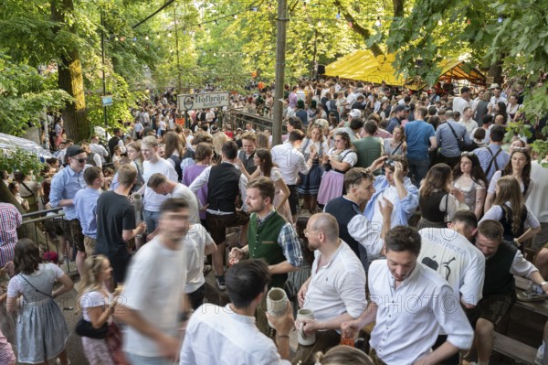 Party mile at the Erlangen Bergkirchweih, traditional twelve-day folk festival, Erlangen, Middle Franconia, Bavaria, Germany