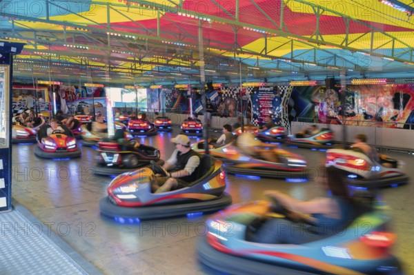Bumper cars at the Erlangen Bergkirchweih, traditional twelve-day folk festival, Erlangen, Middle Franconia, Bavaria, Germany