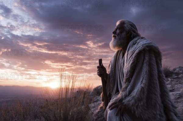 Bible legend of Abraham sacrificing his sun for god, AI generated