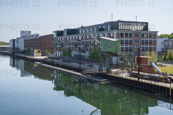 Lensing Media Port, Speicherstraße, canal, harbour, Dortmund, Ruhr area, North Rhine-Westphalia, Germany