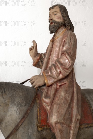 Palmesel, detail Jesus, St Briccius Church, Wurmlingen, district of Tuttlingen, Baden-Württemberg, Germany