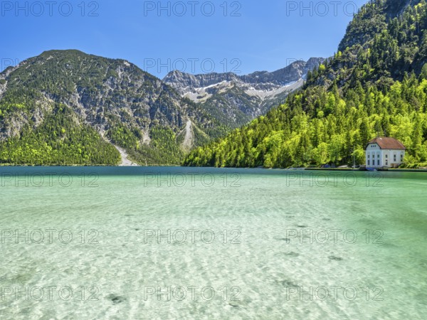 Plansee, lake, water, blue sky, Reutte, Tyrol
