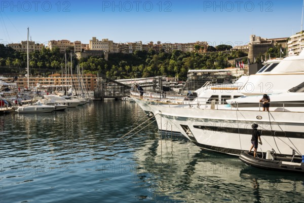 Harbour with luxury yachts, Monte Carlo, Cote d'Azur, Monaco