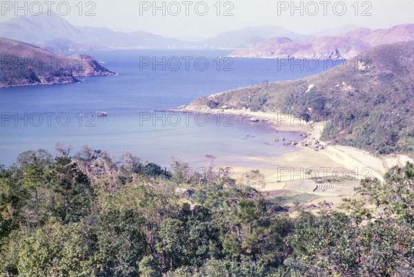 Coastline landscape Siu Hang Hua, Port Shelter, New Territories coast, Hong Kong, Asia 1965