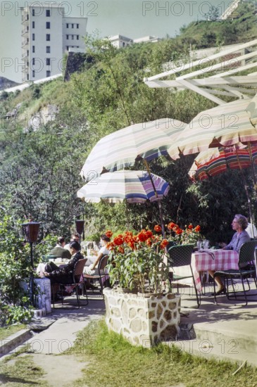 People at the The Peak Lookout restaurant, The Peak, Hong Kong, Asia, 1965