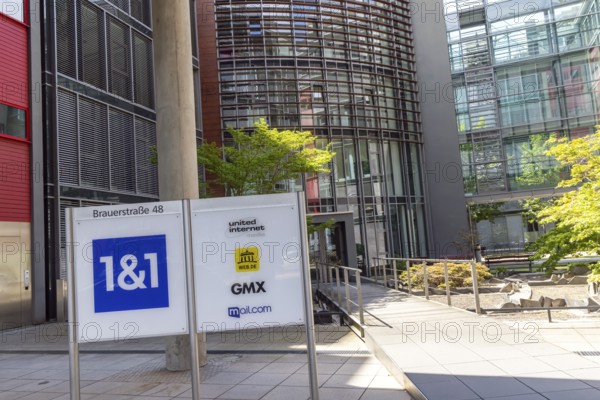 Office building 1&1, united internet media, web-de, GMX, mail-com. Brauerstraße, Karlsruhe, Baden-Württemberg, Germany