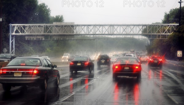 Rush hour on the motorway, New Jersey, USA