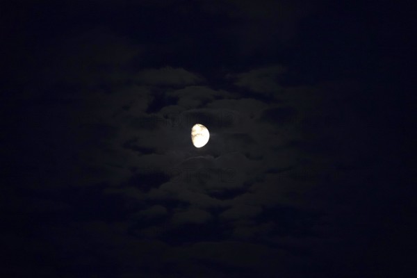 Picturesque sky with moon, moonlit night, July, Germany