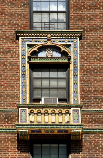 Decorative window frame Greenwich Village, New York City, USA