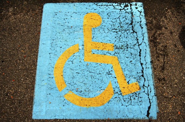 Sign for disabled parking space, Marksboro, New Jersey, USA