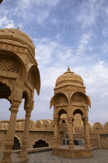 Pavilions at Rajwada Fort in Jaisalmer, Rajasthan, India