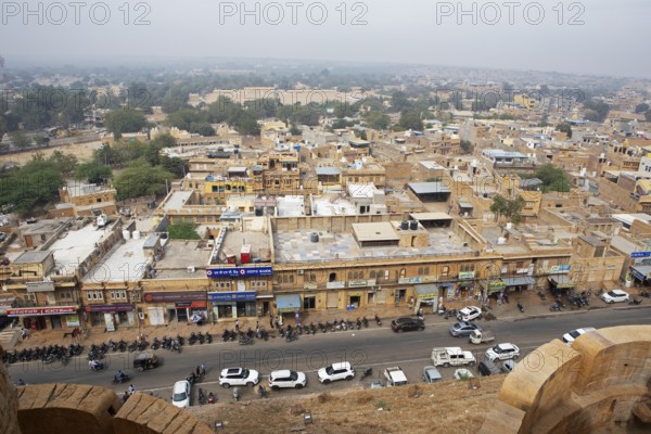 View of the old town from the fortress in Jaisalmer, Rajasthan, India