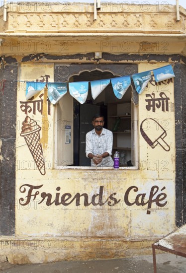 Café in the old town of Jaisalmer, Rajasthan, India