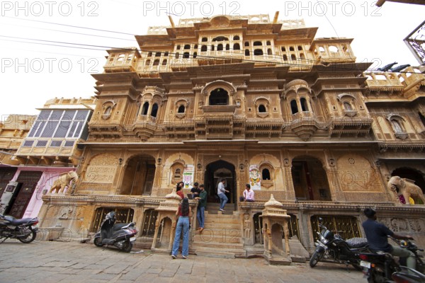 Nathmal Ki Haveli or merchant's house in the old town of Jaisalmer, Rajasthan, India